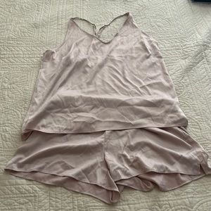 Size Medium Stars Above blush colored satin pajamas NWOT